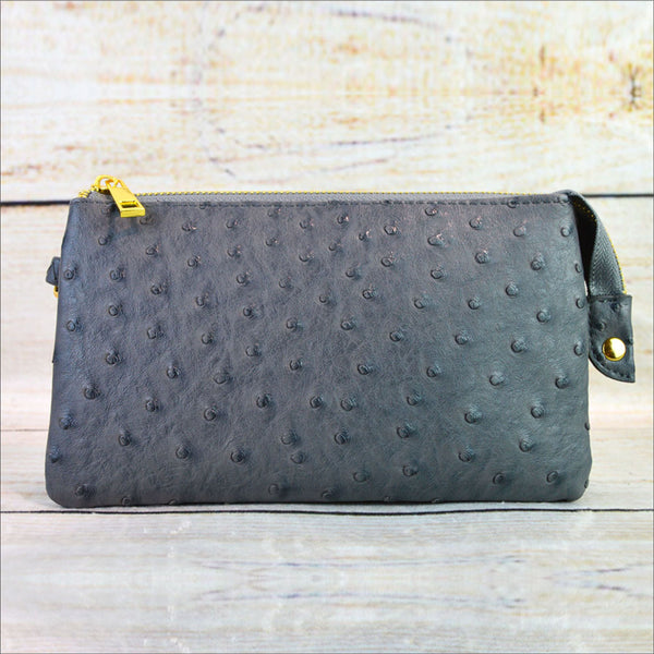 Ostrich Luxe Wristlet